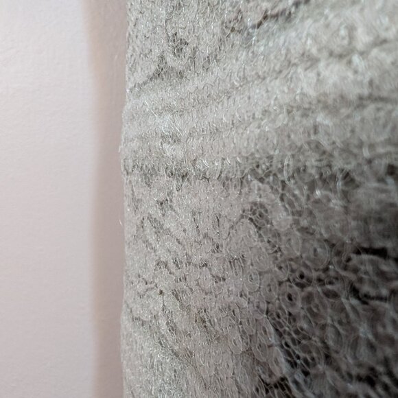 NEW Donna Ricco Knee-Length Sheath Dress, Cap Sleeve Taupe Lace & Sequin Overlay - Picture 9 of 15